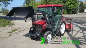 Обзор японского минитрактора с кабиной, куном и фрезой, в кабине кондиционер и печка "PROGRESS-AVTO"