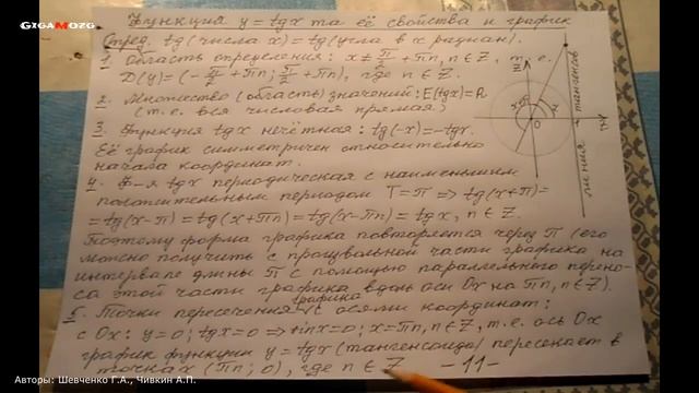 Алгебра. Раздел 19. Тема 2. Подтема 9. Функция y=tgx. смотреть онлайн