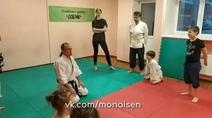 Зимний Монайсен - первая тренировка по айкидо.