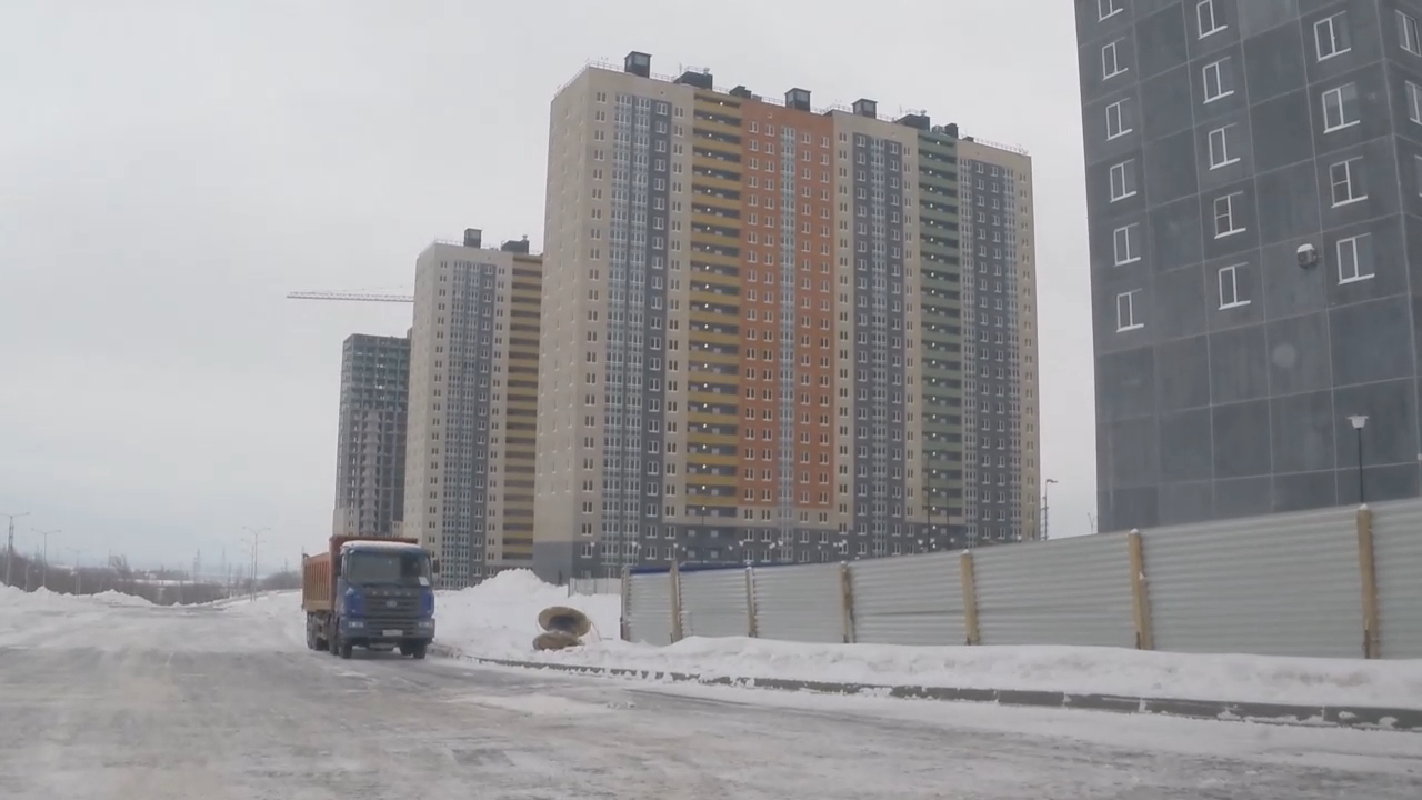 ЖК "Анкудиновский парк".  Январь 2019 года. Новостройки. Нижегородская область.