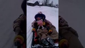 миниснегоход рыбак 2МР (звереныш3) покатушки