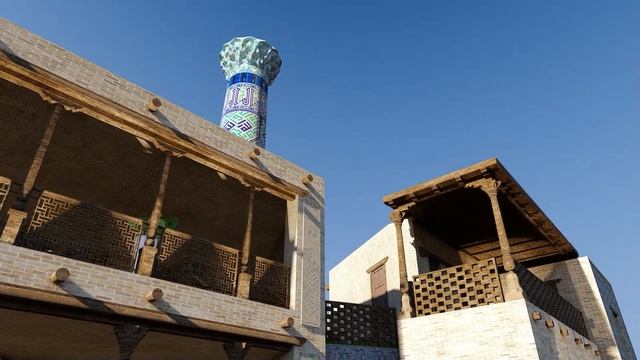 ARCHITECTURAL  HISTORICAL ANIMATION SCENE FOR UZBEKISTAN  #NATIONAL UZBEK BUILD  #TARIXIY  BINOLAR