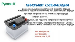 #Аккумулятор. Признаки сульфатации. Как себя ведёт.