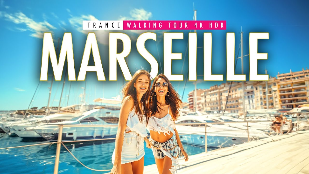 Марсель, Франция | Пешеходная экскурсия в формате 4K 60 HDR - Обзор Марселя - Отдых в Марселе
