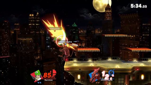 Narcissa (Mii Gunner) vs xVGxEnigma (Ridley) смотреть онлайн