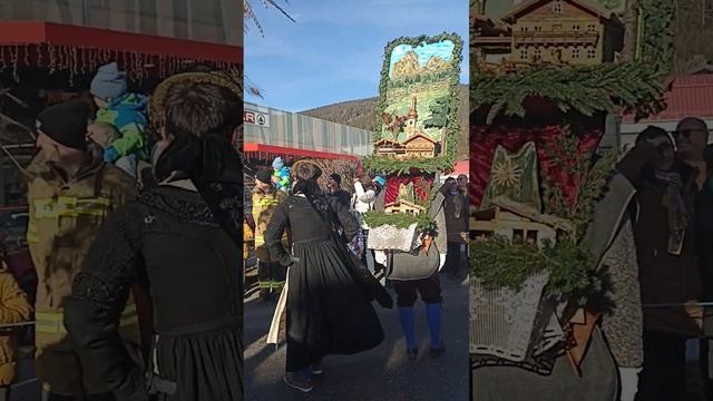 Dance of Schönperchten during Perchtenlauf in Altenmarkt im Pongau, Austria