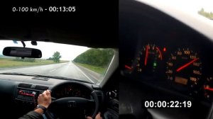 Разгон до 100 и 150 км/ч. HONDA CIVIC.