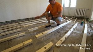 Монтаж полов без скрипа на лагах, анкерах и фанеры высотой от 10см в Сталинке или Хрущевке