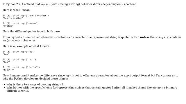 Why does Python use different quotes for representing strings depending on their content? смотреть онлайн