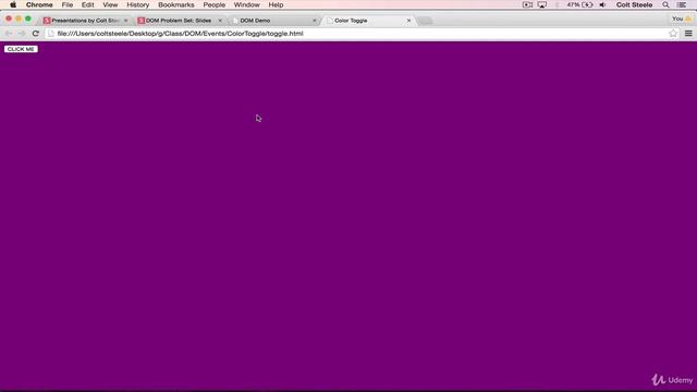60. JavaScript   Color Toggle Exercise |  Learn JavaScript for beginners |