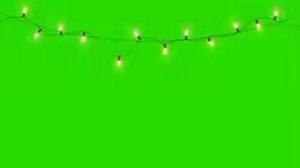 Футаж новогодние огни на зелёном фоне - хромакей