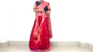 red tant saree draping tips and tricks | cotton saree draping step by step