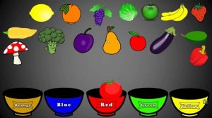Fruits and Vegetables Colors, Color Sorting For Kids, Educational Video Kindergarten Preschool Game