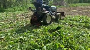 Работа сегментной косилкой с КМЗ, ХТЗ Т012 МИНИТРАКТОР.