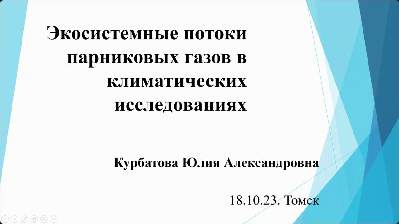 Курбатова Ю.А. Экосистемные потоки парниковых газов в климатических исследованиях