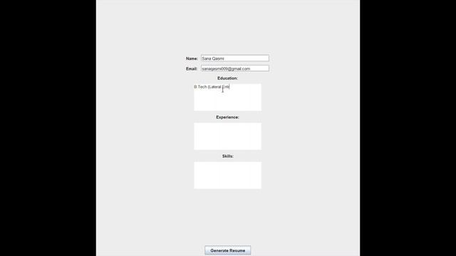 CodeClause_Online Resume Builder || Project-1|| Java Development Intern