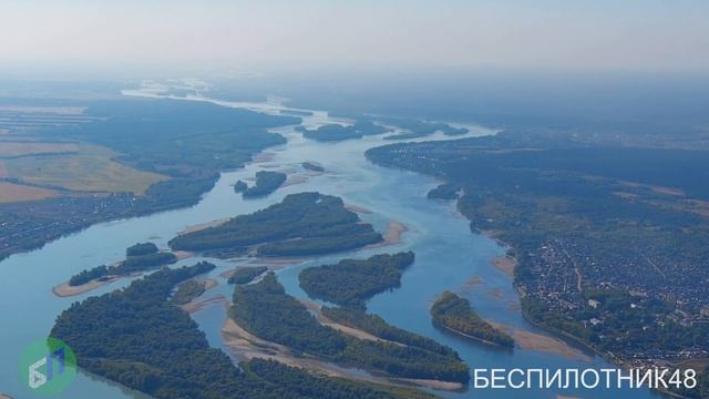 Исток Оби - слияние Катуни и Бии, Бийск - аэросъёмка смотреть онлайн