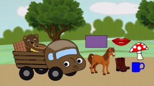 Коричневый цвет.Учим цвета с грузовичком.Развивающие мультики для малышей.