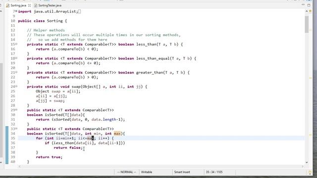 Sorting in Java Part 1 - Helper & Test Methods