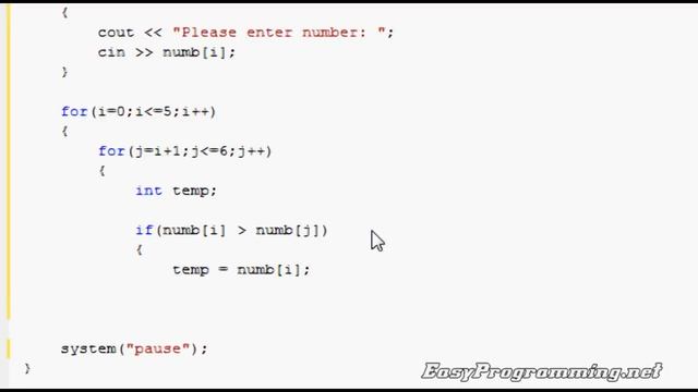 Easy Programming - Beginner C++ Tutorial - The Bubble Sort (23)