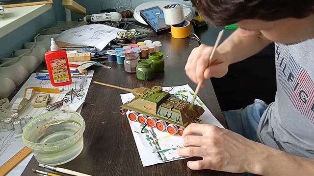 Как сделать танк из дерева СУ-100. 3 часть. Сделать модель танка из фанеры. смотреть онлайн