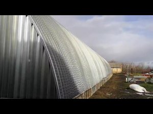 Монтаж купола арочного бескаркасного ангара