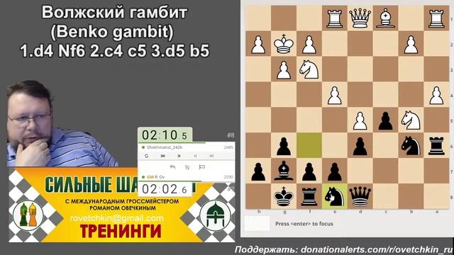 [RU] Тематический турнир 0. Волжский гамбит (Benko gambit) на lichess.org смотреть онлайн