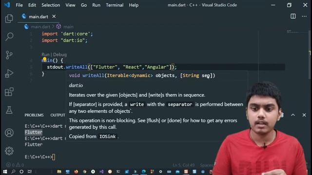 Dart Programming Tutorial | #12 Input and Output in Dart | Aditya Burgula