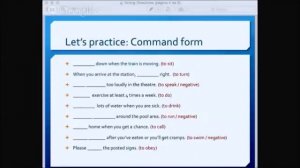 Giving Directions - Command Form Practice Examples