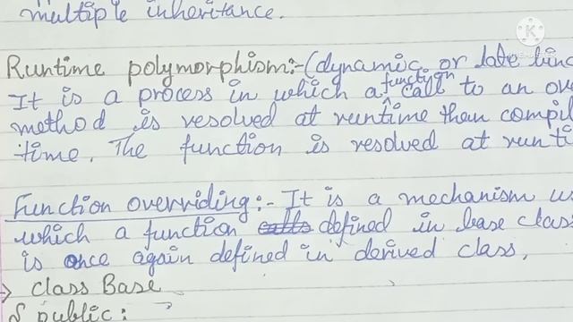 @freecodecamp @xCodeh @CodeWithHarry @ApnaCollegeOfficial Runtime Polymorphism,late Binding