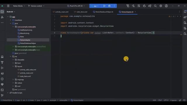 Notes App - Retrieve Data from SQLite Database in Android Studio using Kotlin | CRUD Part 2