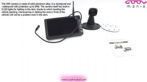 Work SET - 7" digital LCD monitor + WiFi camera 120° with AHD with 8x LED light (www.cool-mania.com