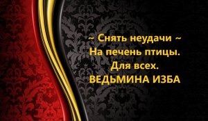 СНЯТЬ НЕУДАЧИ НА ПЕЧЕНЬ ПТИЦЫ...ДЛЯ ВСЕХ..АВТОР: ИНГА ХОСРОЕВА