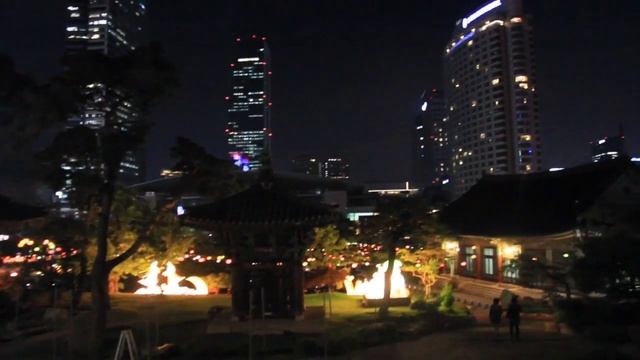 Сеул / Прогулка по вечернему Сеулу / Nightly Seoul / Bongeunsa Temple