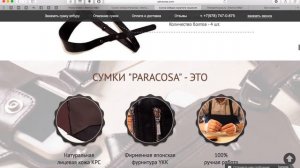 Лендинг продажи Сумки-кобуры Paracosa 2015 г.в.