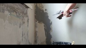Ремонт комнаты/часть 3/ заделывание трещины в стене/ штукатурка стены