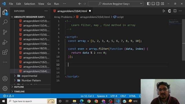 Competitive Coding in JavaScript. filter, find , map method in array. (64)