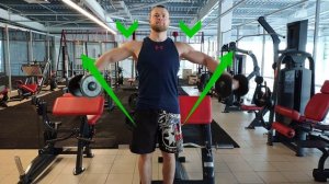 Махи гантелями стоя. Махи гантелями в стороны. Техника выполнения