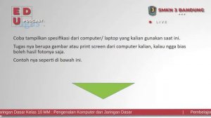 Pembelajaran Pengenalan Komputer dan Jaringan Dasar Kelas 10 MM : Pengenalan Komputer dan Jaringan