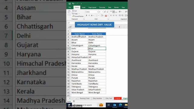 ROW differences value sortcuts in excel|#excel#exceltips #exceltricks#excelfunctions #excelshortcut