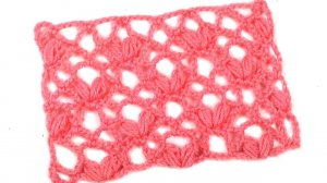 Ажурный сетчатый узор с пышными столбиками 2