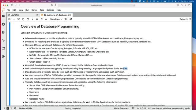 Programming Essentials Python - CRUD Operations - Overview of Database Programming