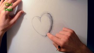 Как сделать тень Как нарисовать Сердце и тень с растушёвкой.