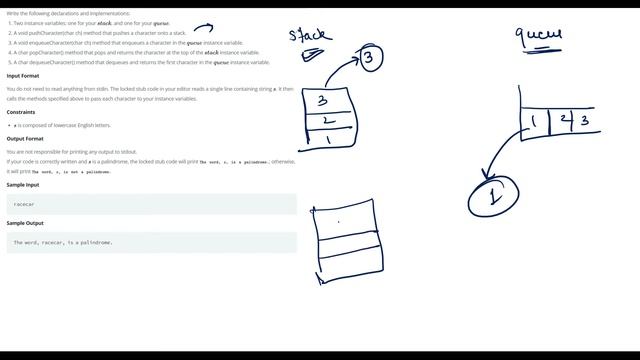 Hacker Rank Day 18:Queues and Stacks | Java | HackerRank Solution | 30 Days Of Code |