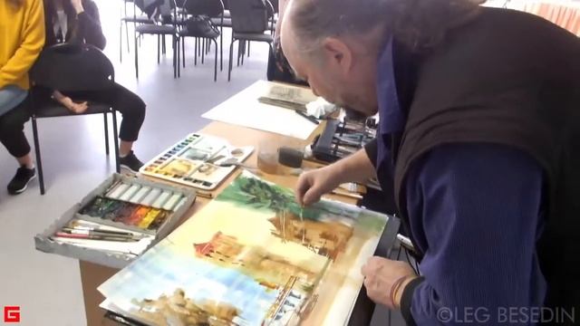 Городской пленэр, акварель. Мастер-класс (часть 4) © Беседин, Иркутск, 26.04.2017 смотреть онлайн