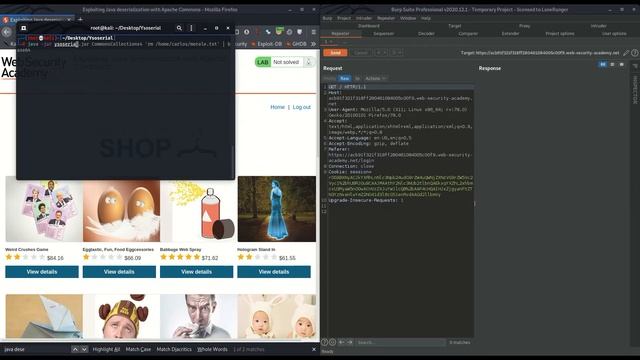 Exploiting Java deserialization with Apache Commons-Web Security Academy(PortSwigger)
