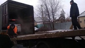 Сдвижная платформа Эвакуатора. Разгрузка авто из фуры