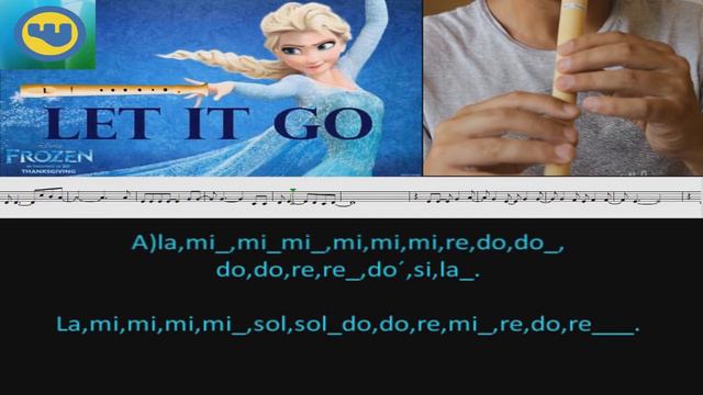 Frozen Let it go - LIBRE SOY  - FLAUTA FÁCIL con NOTAS y partitura. смотреть онлайн