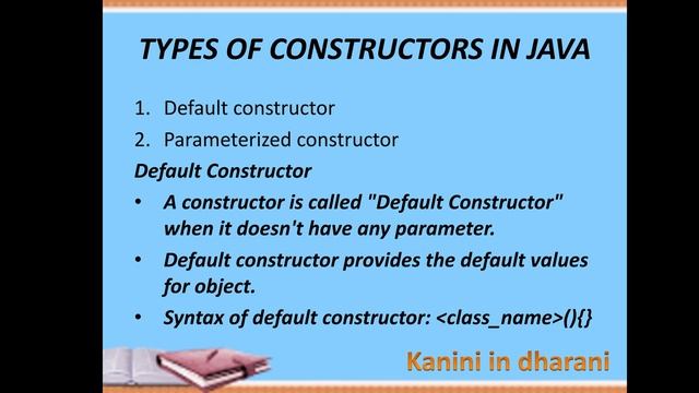 Types of Constructors in Java/Java class for beginners class6/Kanini in dharani