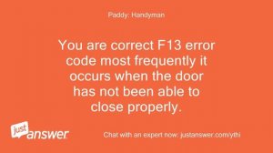 Boss my Hisense front loader is showing a F13 error code(